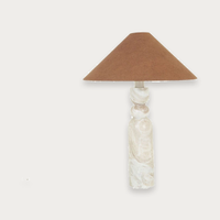 GlobeWest Easton Stack Table Lamp - Mushroom Marble - Pecan