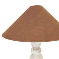GlobeWest Easton Stack Table Lamp - Mushroom Marble - Pecan