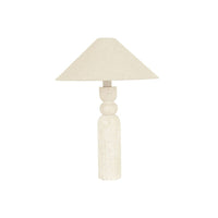 GlobeWest Easton Stack Table Lamp - Travertine - Linen