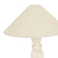 GlobeWest Easton Stack Table Lamp - Travertine - Linen