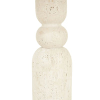 GlobeWest Easton Stack Table Lamp - Travertine - Linen