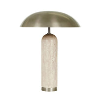 Easton Tilt Table Lamp in travertine and antique pewter