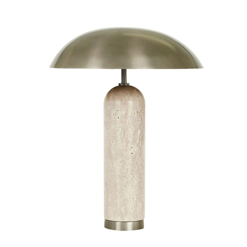 Easton Tilt Table Lamp in travertine and antique pewter