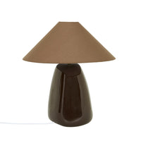 GlobeWest Lorne Pebble Table Lamp - Coco/Saddle