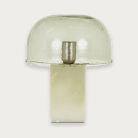 GlobeWest Sedona Block Table Lamp - Jade Marble - Sage Glass