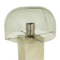GlobeWest Sedona Block Table Lamp - Jade Marble - Sage Glass