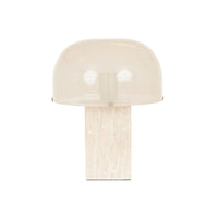 GlobeWest Sedona Block Table Lamp - Oat Marble - Nude Glass