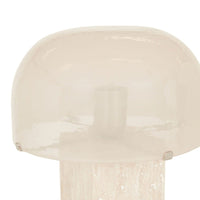GlobeWest Sedona Block Table Lamp - Oat Marble - Nude Glass