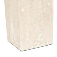 GlobeWest Sedona Block Table Lamp - Oat Marble - Nude Glass