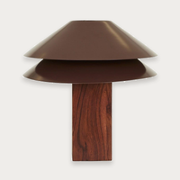 GlobeWest Sedona Kennedy Table Lamp - Walnut - Matt Puce