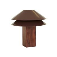 GlobeWest Sedona Kennedy Table Lamp - Walnut - Matt Puce