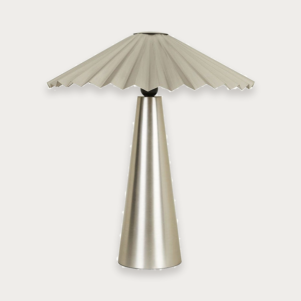 GlobeWest Sedona Ripple Table Lamp - Brushed Nickle