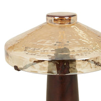 GlobeWest Sedona Rouge Table Lamp - Walnut - Amber Glass