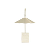 GlobeWest Sedona Scout Table Desk Lamp - Oat Marble - Brushed Nickle