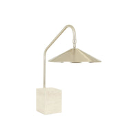 GlobeWest Sedona Scout Table Desk Lamp - Oat Marble - Brushed Nickle