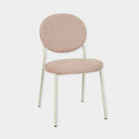 Globe West Dining Chairs Globe West Laylah Loop Dining Chair, Copeland Dusk - Bone Powdercoated Metal