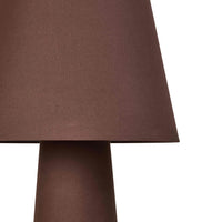 Linen Cone Floor Lamp, close-up of the brown linen shade