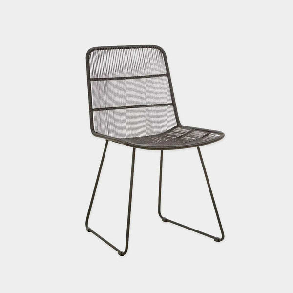 GlobeWest Granada Sleigh Dining Chair, Liquorice | Norsu Interiors