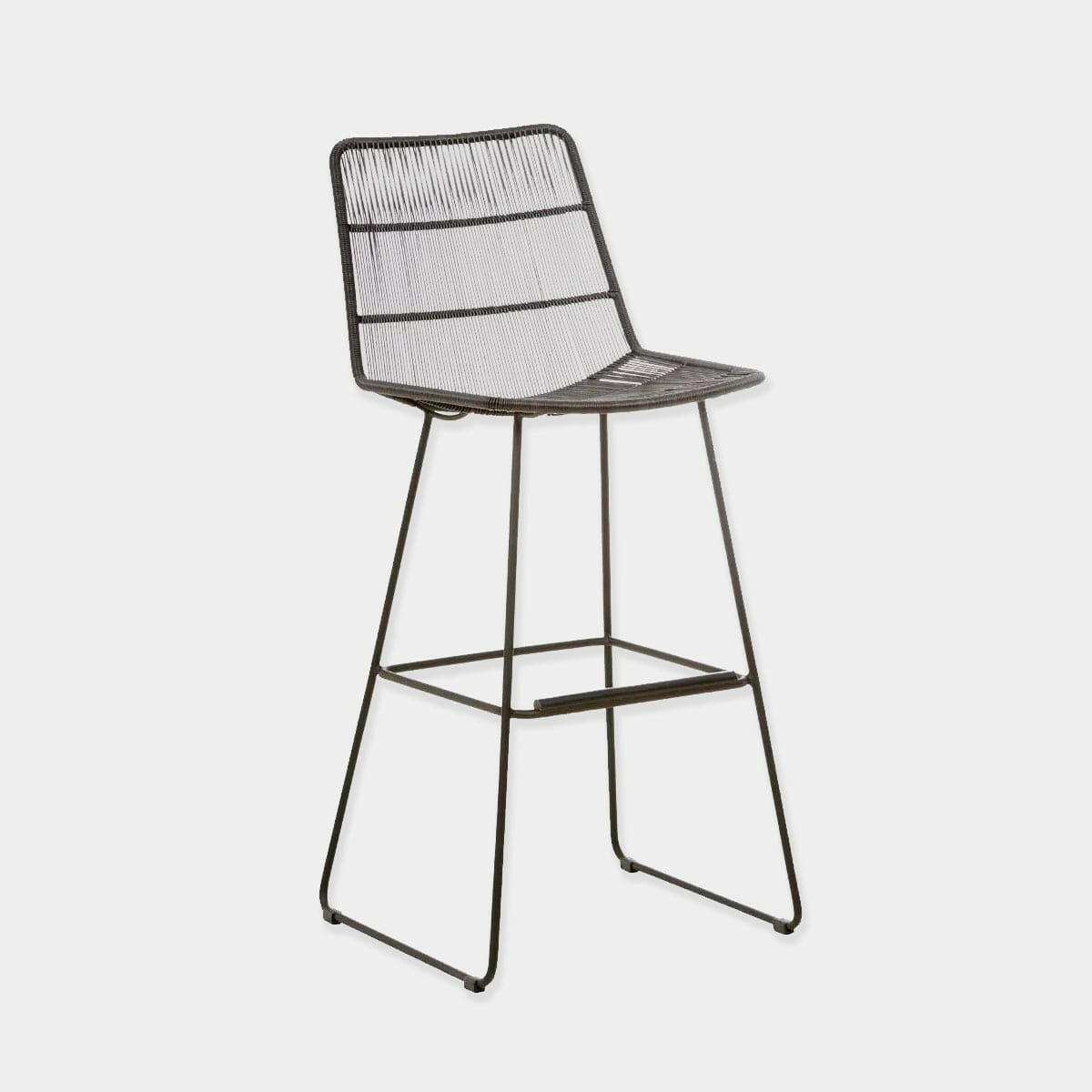 Globe West Dining Chairs Globe West Granada Sleigh Barstool - Liquorice