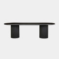GlobeWest Benjamin Ripple Oval Dining Table - Black