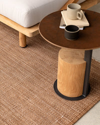 Baya Lonsdale Outdoor Rug - Cumin styled outdoors