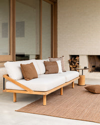 Baya Lonsdale Outdoor Rug - Cumin styled outdoors