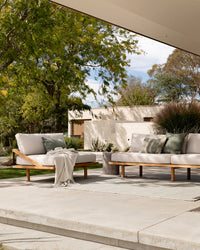 Baya Lonsdale Outdoor Rug - Eucalyptus styled outdoors