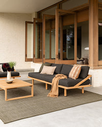 Baya Lonsdale Outdoor Rug - Olive styled outdoors