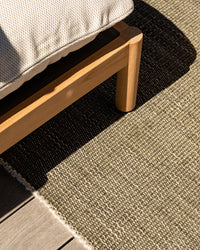 Baya Lonsdale Outdoor Rug - Olive styled outdoors