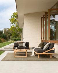 Baya Lonsdale Outdoor Rug - Olive styled outdoors