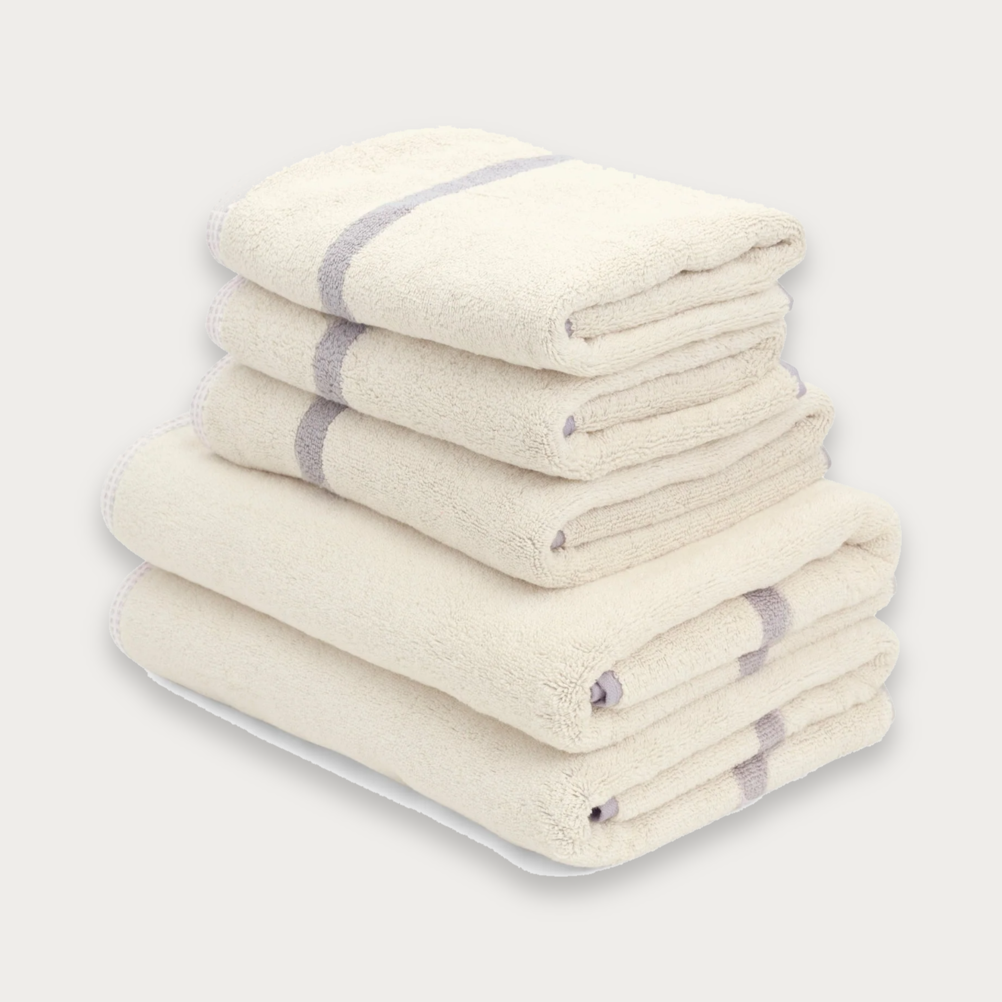 Loop Home Dual Stripe Bundle - Butter/Stone (Bath Towel Bundle)