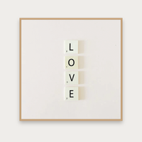 LOVE Print, Square 30x30cm — oak framed