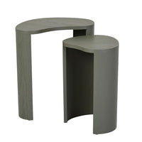 GlobeWest Oberon Curve Set Of 2 Side Table - Thyme