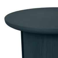 GlobeWest Leon Side Table in teal ash veneer with sculptural pillar base and demi-bullnose edges