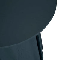 GlobeWest Leon Side Table in teal ash veneer with sculptural pillar base and demi-bullnose edges