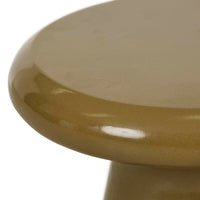 GlobeWest Seville Podium Large Side Table - Olive, styled in a room setting