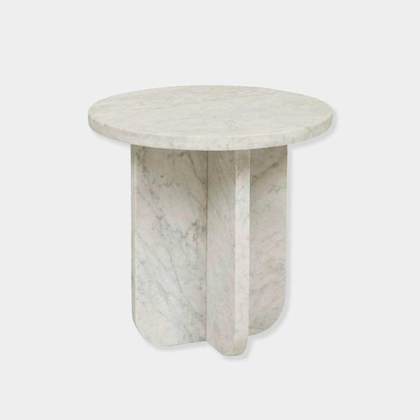 GlobeWest Amara Curve Side Table, Matt White Marble | Norsu Interiors