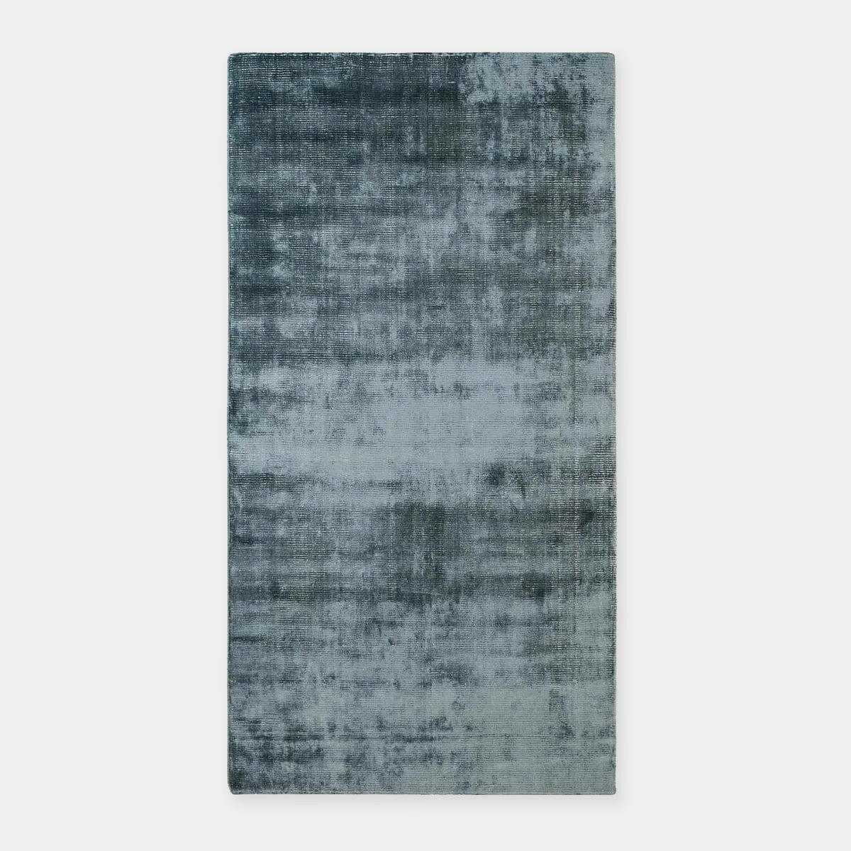GlobeWest Tepih Tide Rug marine color hand woven viscose wool indoor area rug with ripple ocean design