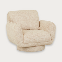 GlobeWest Marion Swivel Occasional Chair in Toasted Oat fabric