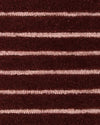 Baya Marlow Floor Rug in wine with burgundy and pale pink horizontal stripes, 100% NZ wool, hand-tufted loop pile, 15mm depth.
