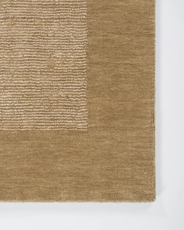 Baya Mayfair Floor Rug in wheat color with linen stripes and wool-blend pile