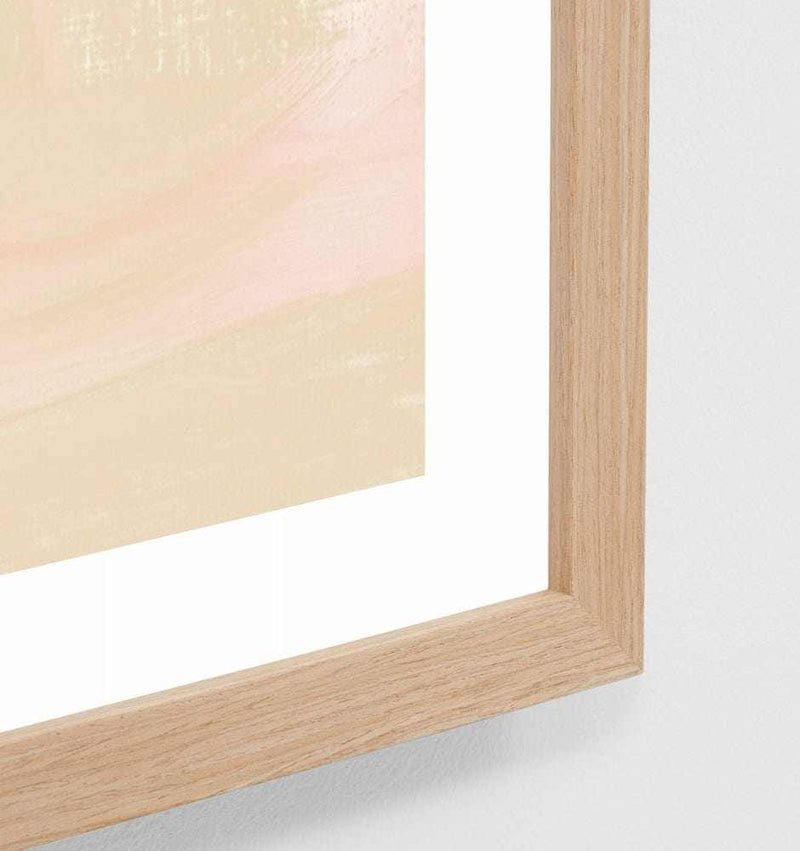 Framed Middle of Nowhere Mediterranean Alfresco Dusk 4 print with oak frame and white border