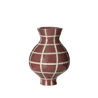 Heirloom Check Vase in Burgundy