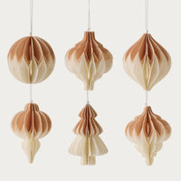 norsu Merry Merry paper decoration set in blush and cream