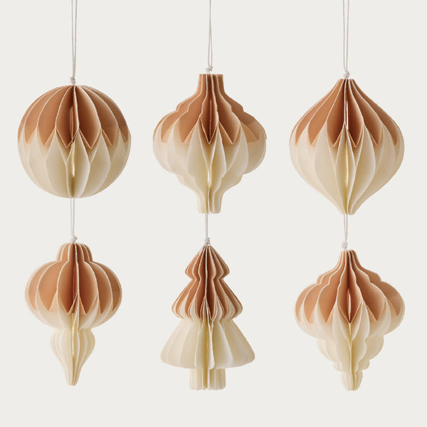 norsu Merry Merry paper decoration set in blush and cream