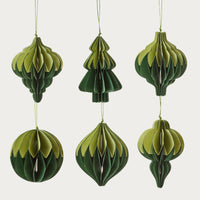 norsu Merry Merry paper decoration set in dark green and light green