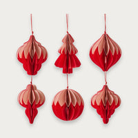 norsu Merry Merry Paper Assorted Decoration Set, Red/Pink