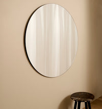 Middle of Nowhere Miller Round Mirror, Black - styled in situ
