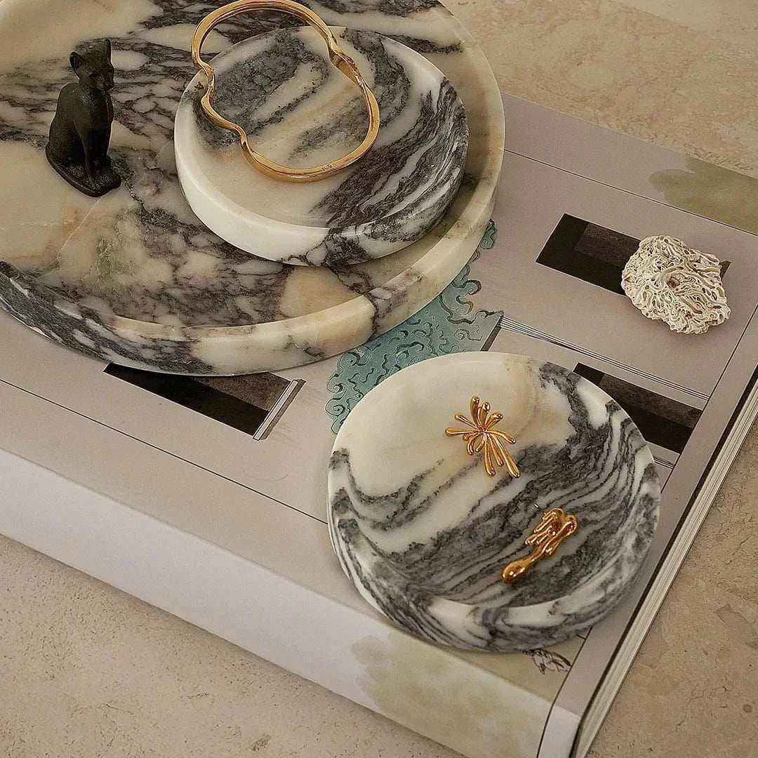 Black Blaze Trays Black Blaze - Linea Small Marble Dish, Calacatta Viola