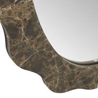 GlobeWest Rufus Ondine Oval Wall Mirror - Multi Travertine - Emperador
